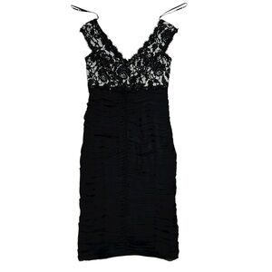 Tadashi Elegant Black Lace Dress Size 10 Black